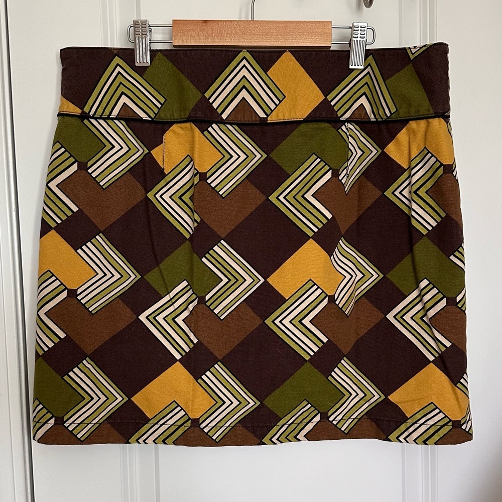 Ann Taylor Loft Geometric Retro Design Cotton Women’s Skirt- Size 10